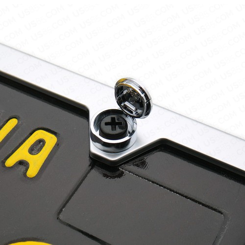 4x Car License Plate Frames Cover Hardware Hider Caps Front & Rear