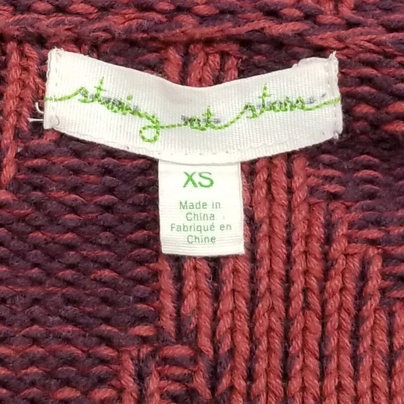 Cárdigan largo Anthropologie Stars para mujer XS drapeado granate frente abierto Foto 4 de 4