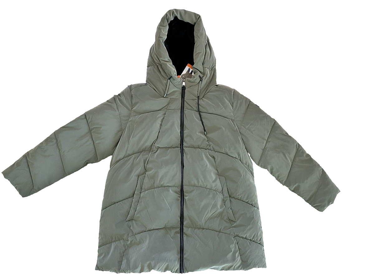 DKNY Puffer Jacket Women's 2XL XXL Fur Lined Velvet Touch Parka