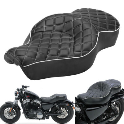 Driver Rider Passenger Two-up Seat For Harley Sportster Iron XL 883 1200 Custom