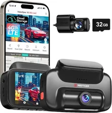 REDTIGER VS10 4G LTE Dash Cam 2.5K Front & Rear Remote Live Stream,Cloud Storage