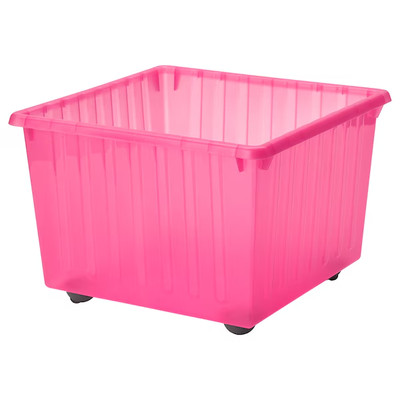 VESSLA Storage crate with casters Toys Soft Toys Gadgets light pink 15 ¼x15 ¼ ''