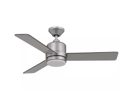 NEW! Castlegate 44' LED Silver Ceiling Fan; 3 Reversible Blades,Light & Remote