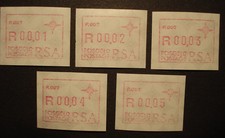 Südafrika RSA 1988:5  ATM /labels FRAMA,Automaten-Nr. P007, MN 6,postfrisch/MNH 