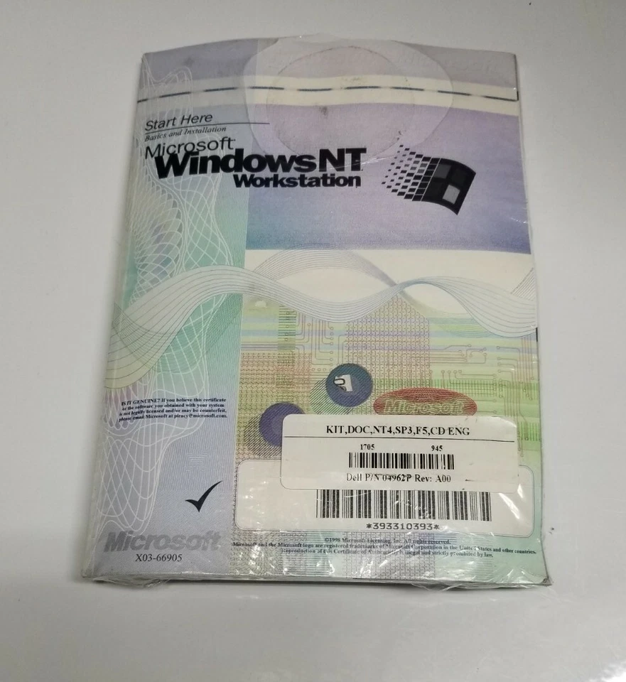 DELL Windows NT Workstation 4.0 - new sealed OEM book, floppies, CDs, and CoA. - Image 3 of 4