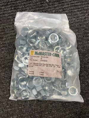 Lot of 90 McMaster Carr Low Strength Thin Hex Nut  3/4'' x 5/16''