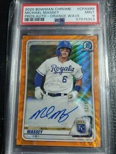 2020 Bowman Chrome Michael Massey Orange Wave Refractor Auto #25/25 PSA 9 Royals