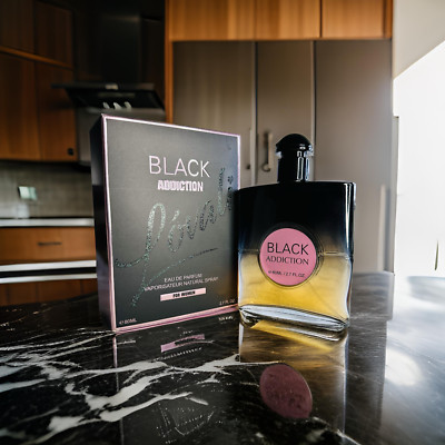 Black Addiction Eau de Parfum for Men   Bold & Seductive Woody Amber Scent 100ml