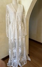 White Lace Beach Wedding Casual Dress 38 Chest 36 Waist
