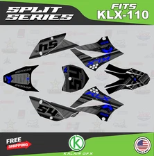 Graphics Kit for Kawasaki KLX110 KLX110R/RL (2010-2024) SPLIT- Blue Shift