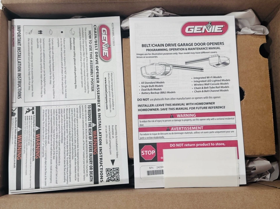 Genie Quiet Smart 1/2 HP 2155 Belt Drive Garage Door Opener POWERHEAD MOTOR ONLY - Image 3 of 4