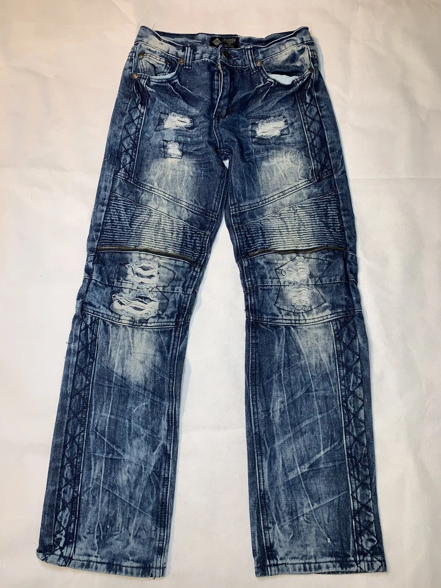 ROAD NARROWS NYC Acid Wash Blue Dirt Denim Teens Jeans Youth Size 18