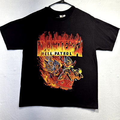 Pantera VINTAGE Hell Patrol Shirt 1998 Winterland  Deadstock Mens L Black Metal 