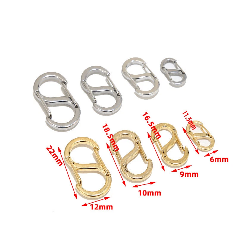 5pcs NO FADE Stainless Steel S Shape Buckle Spring Lobster Clasp