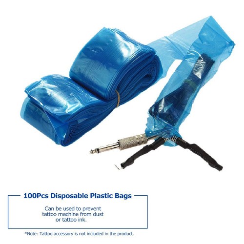 Nuevo 100 piezas Bolsas para máquina de tatuaje Clip Cord Mangas Desechables Plástico Bolsas - Imagen 5 de 7