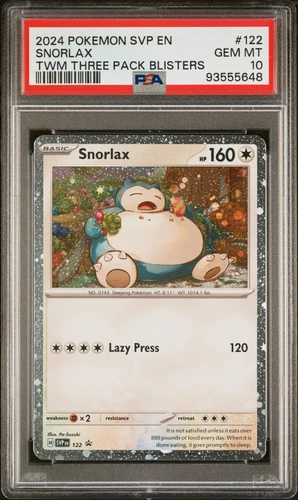 2024 SNORLAX SVP 122 TWILIGHT MASQUERADE  3 PACK HOLO PROMO PSA 10 GEM MINT