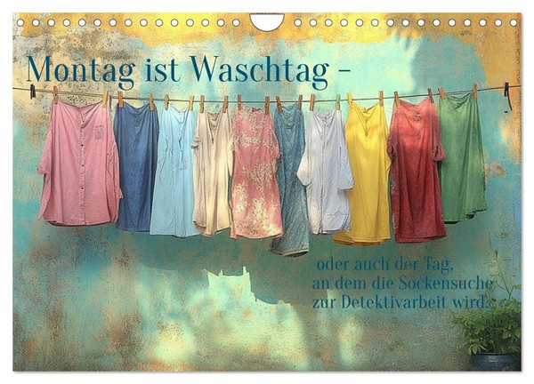 "Calendar 2027 · US Version · Monday Is Washing Day (Wall Calendar 2027 12\" × 8\""-image