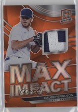 2021 Spectra Max Impact Materials Neon Orange Prizm 2/15 Caleb Ferguson 19d7