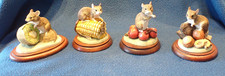 4  Border Fine Arts Mice on Fruit Mouse Figurine Signed A. Wall  collectable HTF