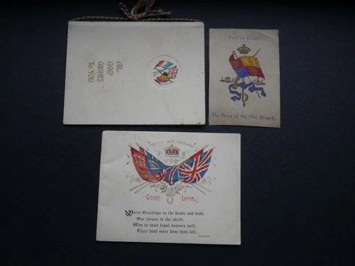 Vintage Christmas cards WW1 military