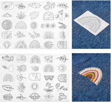 50 Pcs Water Soluble Embroidery Patterns Wash Away Stabilizer for Embroidery Sti