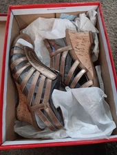 Aerosoles Bronze Snake  Sandel Heals Women's Size 6 Slip On