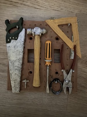 Vintage Handyman Tools 3D Light Switch Cover hammer pliers screwdriver