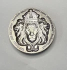 100 Gram .999 Fine Silver Round - Crowned Lion Design - Pine Toned