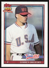 1991 Topps Traded Gray Card Stock Darren Dreifort Rookie Card (RC) #34T - USA. rookie card picture