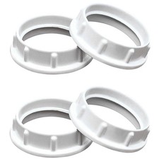 4 PCS E26 Threaded Socket Shade Rings, White Aluminum Retaining Rings for Gla...