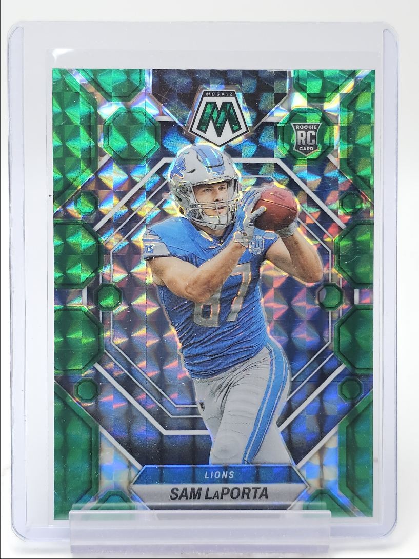 SAM LAPORTA 2023 MOSAIC ROOKIE GREEN MOSAIC PRIZM LIONS #360 RC Q3813