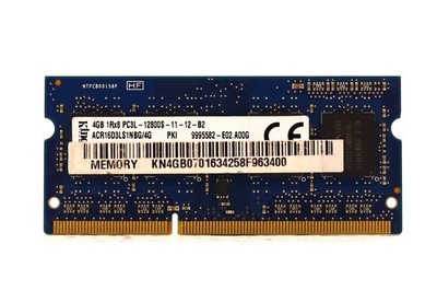 Kingston 4GB 1Rx8 PC3L-12800S-11-12-B2 Laptop Memory P/N:ACR16D3LS1NBG/4G Tested