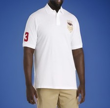 NWT POLO RALPH LAUREN Big Tall White Triple Pony Embroiderery Front  Back 2XLT