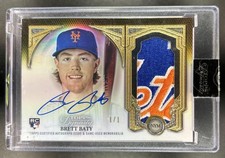 2023 Topps Dynasty Brett Baty Patch Auto Autograph RC Gold Rookie #1/1 Mets