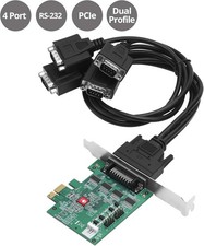 SIIG DP CyberSerial 4S PCIe 4-Port RS-232 Serial Adapter Card JJ-E40011-S5 OPEN