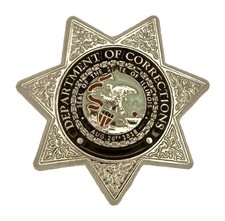 ILLINOIS DEPARTMENT OF CORRECTIONS STAR LAPEL PIN: Silver