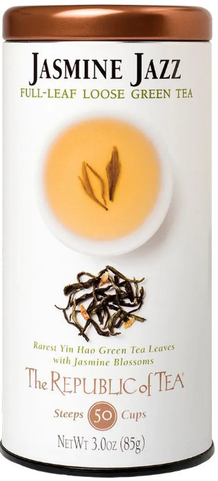 Jasmine Jazz green tea, loose leaf green tea, floral full-leaf  | Steeps 50 Cups