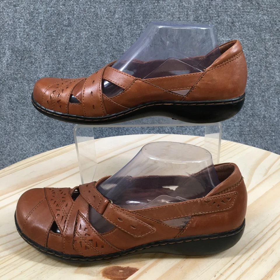 Женские кожаные повседневные туфли Clarks Bendables 8,5 M коричневые Ashland Spin Mary Jane - Изображение 2 из 4