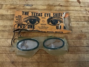 Antique Texas Eye Shield Safety Glasses With Original Box