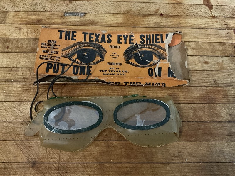 Antique Texas Eye Shield Safety Glasses With Original Box