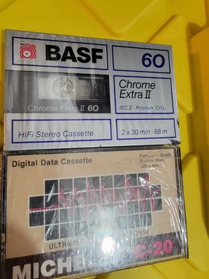 BASF Chrome Extra II 60 HiFi Cassette & MICHELEX C-20 Data Cassette