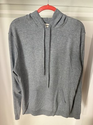 Zadig & Voltaire Clay C Cashmere Knit Hoodie Gray Mens Large Luxury Sweater