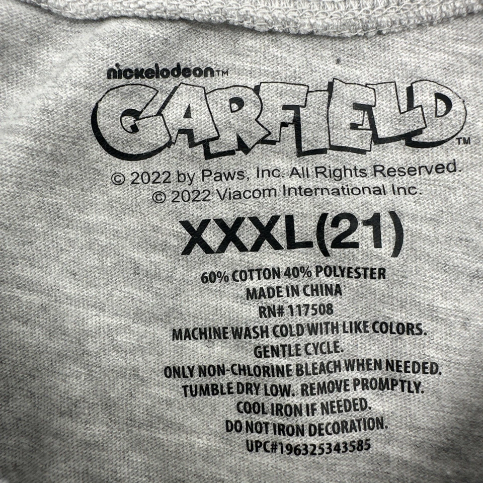 Camiseta Nickelodeon Garfield Niño Juvenil 3X Grande Estampado Gráfico Logo .. #26157 Foto 3 de 4