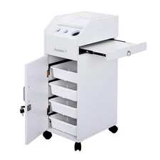 Professional Locking Hair Salon Trolley Rolling Cart with 4 Storage Drawers