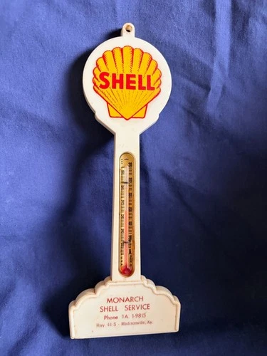 Vintage Shell Pole Sign Thermometer
