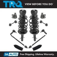 TRQ Front Strut Spring Assemblies Sway Links Tie Rods Ball Joints Rack Boots Kit