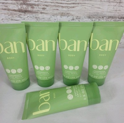 BAN Body Underboob Sweat Shield Lotions - 2.5 Oz Each - NEW LOT OF 5