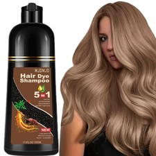 Instant Natural Light Brown Hair Dye Shampoo,Hair Dye Shampoo 5 in 1,Easy to Use