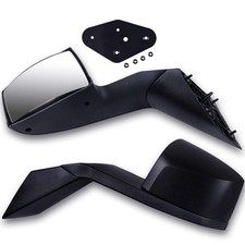 Truck Hood Mirrors Black Set Mounting Plates Pair 2004-2016 VNL