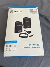 BOYA BY-WM2G Wireless Lavalier Microphone System TX RX  Mic Tested